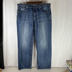 BKE Seth Jeans Mens 38x32 Blue Medium Wash Relaxed Bootcut Denim Pants